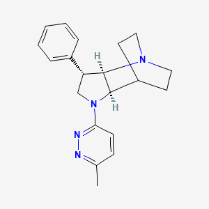 molecular formula C20H24N4 B5324813 (2R*,3S*,6R*)-5-(6-methyl-3-pyridazinyl)-3-phenyl-1,5-diazatricyclo[5.2.2.0~2,6~]undecane 