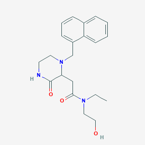 molecular formula C21H27N3O3 B5324827 N-ethyl-N-(2-hydroxyethyl)-2-[1-(1-naphthylmethyl)-3-oxo-2-piperazinyl]acetamide 