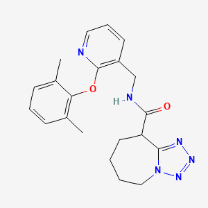 molecular formula C21H24N6O2 B5324876 N-{[2-(2,6-dimethylphenoxy)pyridin-3-yl]methyl}-6,7,8,9-tetrahydro-5H-tetrazolo[1,5-a]azepine-9-carboxamide 