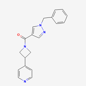 molecular formula C19H18N4O B5324899 4-{1-[(1-benzyl-1H-pyrazol-4-yl)carbonyl]-3-azetidinyl}pyridine 