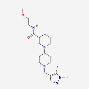 molecular formula C20H35N5O2 B5324905 1'-[(1,5-dimethyl-1H-pyrazol-4-yl)methyl]-N-(2-methoxyethyl)-1,4'-bipiperidine-3-carboxamide 