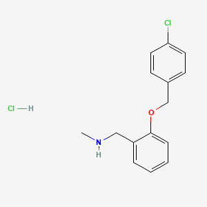 molecular formula C15H17Cl2NO B5324913 1-[2-[(4-chlorophenyl)methoxy]phenyl]-N-methylmethanamine;hydrochloride 