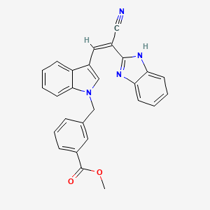 molecular formula C27H20N4O2 B5324944 methyl 3-[[3-[(Z)-2-(1H-benzimidazol-2-yl)-2-cyanoethenyl]indol-1-yl]methyl]benzoate 