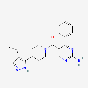 (2-amino-4-phenylpyrimidin-5-yl)-[4-(4-ethyl-1H-pyrazol-5-yl)piperidin-1-yl]methanone