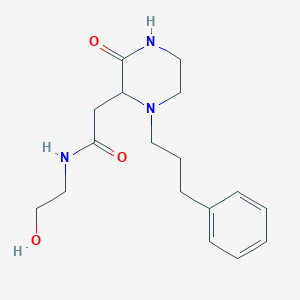 N-(2-hydroxyethyl)-2-[3-oxo-1-(3-phenylpropyl)-2-piperazinyl]acetamide