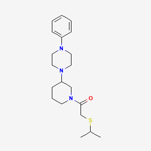 molecular formula C20H31N3OS B5325035 1-{1-[(isopropylthio)acetyl]-3-piperidinyl}-4-phenylpiperazine 