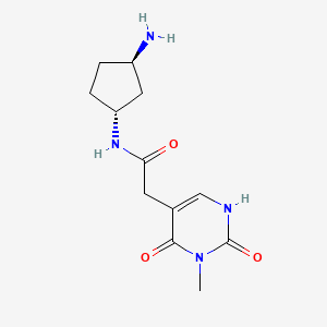 molecular formula C12H18N4O3 B5325081 N-[rel-(1R,3R)-3-aminocyclopentyl]-2-(3-methyl-2,4-dioxo-1,2,3,4-tetrahydro-5-pyrimidinyl)acetamide hydrochloride 