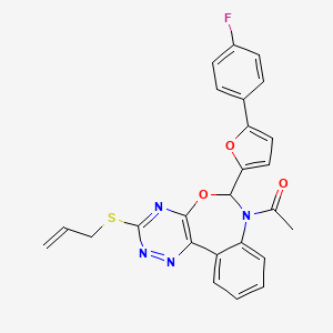 1-[3-(ALLYLSULFANYL)-6-[5-(4-FLUOROPHENYL)-2-FURYL][1,2,4]TRIAZINO[5,6-D][3,1]BENZOXAZEPIN-7(6H)-YL]-1-ETHANONE