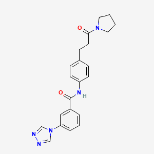 N-{4-[3-oxo-3-(1-pyrrolidinyl)propyl]phenyl}-3-(4H-1,2,4-triazol-4-yl)benzamide