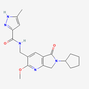 N-[(6-cyclopentyl-2-methoxy-5-oxo-6,7-dihydro-5H-pyrrolo[3,4-b]pyridin-3-yl)methyl]-3-methyl-1H-pyrazole-5-carboxamide