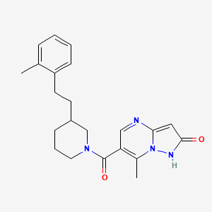 molecular formula C22H26N4O2 B5325144 7-methyl-6-({3-[2-(2-methylphenyl)ethyl]-1-piperidinyl}carbonyl)pyrazolo[1,5-a]pyrimidin-2(1H)-one 