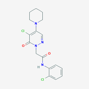 molecular formula C17H18Cl2N4O2 B5325151 2-[5-chloro-6-oxo-4-(1-piperidinyl)-1(6H)-pyridazinyl]-N-(2-chlorophenyl)acetamide 