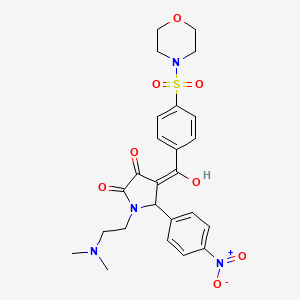 molecular formula C25H28N4O8S B5325179 1-[2-(dimethylamino)ethyl]-3-hydroxy-4-[4-(4-morpholinylsulfonyl)benzoyl]-5-(4-nitrophenyl)-1,5-dihydro-2H-pyrrol-2-one 