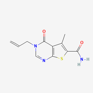 molecular formula C11H11N3O2S B5325206 3-allyl-5-methyl-4-oxo-3,4-dihydrothieno[2,3-d]pyrimidine-6-carboxamide 