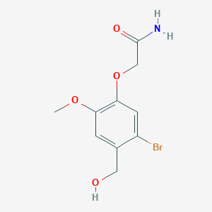 molecular formula C10H12BrNO4 B5325226 2-[5-bromo-4-(hydroxymethyl)-2-methoxyphenoxy]acetamide 