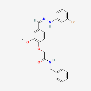 molecular formula C23H22BrN3O3 B5325256 N-benzyl-2-{4-[2-(3-bromophenyl)carbonohydrazonoyl]-2-methoxyphenoxy}acetamide 