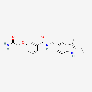 3-(2-amino-2-oxoethoxy)-N-[(2-ethyl-3-methyl-1H-indol-5-yl)methyl]benzamide