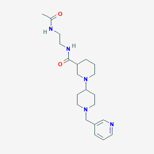 molecular formula C21H33N5O2 B5325279 N-[2-(acetylamino)ethyl]-1'-(pyridin-3-ylmethyl)-1,4'-bipiperidine-3-carboxamide 