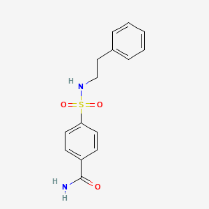 molecular formula C15H16N2O3S B5325315 4-{[(2-phenylethyl)amino]sulfonyl}benzamide 