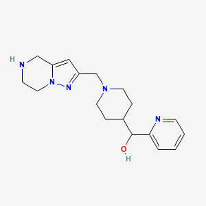 molecular formula C18H25N5O B5325326 2-pyridinyl[1-(4,5,6,7-tetrahydropyrazolo[1,5-a]pyrazin-2-ylmethyl)-4-piperidinyl]methanol dihydrochloride 