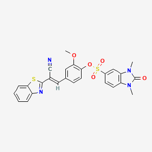 4-[2-(1,3-benzothiazol-2-yl)-2-cyanovinyl]-2-methoxyphenyl 1,3-dimethyl-2-oxo-2,3-dihydro-1H-benzimidazole-5-sulfonate