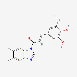 molecular formula C21H22N2O4 B5325361 5,6-dimethyl-1-[3-(3,4,5-trimethoxyphenyl)acryloyl]-1H-benzimidazole 