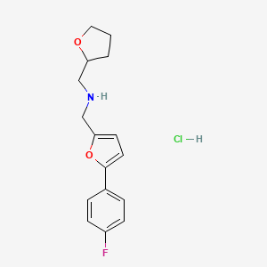 molecular formula C16H19ClFNO2 B5325371 {[5-(4-fluorophenyl)-2-furyl]methyl}(tetrahydro-2-furanylmethyl)amine hydrochloride 