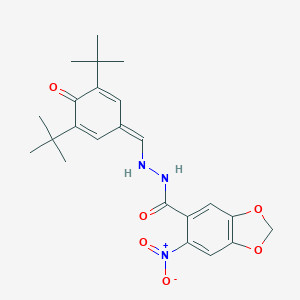 molecular formula C23H27N3O6 B532541 N'-[(3,5-二叔丁基-4-氧代环己-2,5-二烯-1-亚甲基)-6-硝基-1,3-苯并二氧杂环-5-甲酰肼 