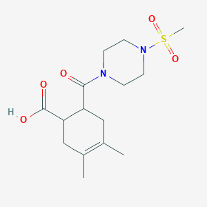 molecular formula C15H24N2O5S B5325413 3,4-dimethyl-6-{[4-(methylsulfonyl)-1-piperazinyl]carbonyl}-3-cyclohexene-1-carboxylic acid 