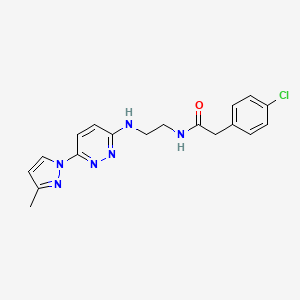 2-(4-chlorophenyl)-N-(2-{[6-(3-methyl-1H-pyrazol-1-yl)-3-pyridazinyl]amino}ethyl)acetamide