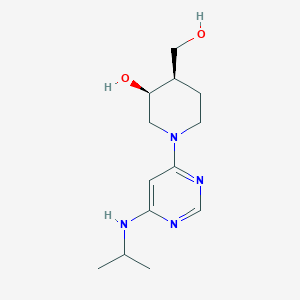 molecular formula C13H22N4O2 B5325426 (3S*,4R*)-4-(hydroxymethyl)-1-[6-(isopropylamino)-4-pyrimidinyl]-3-piperidinol 