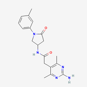 2-(2-amino-4,6-dimethylpyrimidin-5-yl)-N-[1-(3-methylphenyl)-5-oxopyrrolidin-3-yl]acetamide