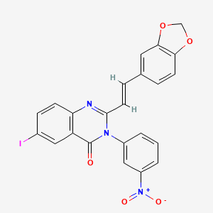 molecular formula C23H14IN3O5 B5325524 2-[2-(1,3-benzodioxol-5-yl)vinyl]-6-iodo-3-(3-nitrophenyl)-4(3H)-quinazolinone 