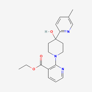 ethyl 2-[4-hydroxy-4-(5-methylpyridin-2-yl)piperidin-1-yl]nicotinate