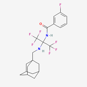 molecular formula C21H23F7N2O B5325616 N-[1-[(1-adamantylmethyl)amino]-2,2,2-trifluoro-1-(trifluoromethyl)ethyl]-3-fluorobenzamide 