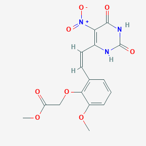 methyl {2-methoxy-6-[2-(5-nitro-2,6-dioxo-1,2,3,6-tetrahydro-4-pyrimidinyl)vinyl]phenoxy}acetate