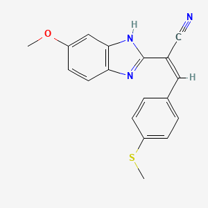 2-(5-methoxy-1H-benzimidazol-2-yl)-3-[4-(methylthio)phenyl]acrylonitrile