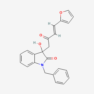 1-benzyl-3-[4-(2-furyl)-2-oxo-3-buten-1-yl]-3-hydroxy-1,3-dihydro-2H-indol-2-one