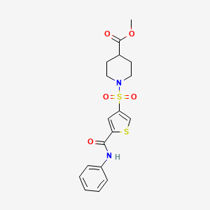 molecular formula C18H20N2O5S2 B5325708 methyl 1-{[5-(anilinocarbonyl)-3-thienyl]sulfonyl}piperidine-4-carboxylate 