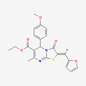 molecular formula C22H20N2O5S B5325719 ethyl 2-(2-furylmethylene)-5-(4-methoxyphenyl)-7-methyl-3-oxo-2,3-dihydro-5H-[1,3]thiazolo[3,2-a]pyrimidine-6-carboxylate 