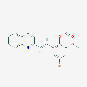 molecular formula C20H16BrNO3 B5325761 4-bromo-2-methoxy-6-[2-(2-quinolinyl)vinyl]phenyl acetate 