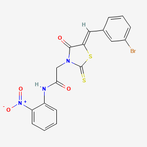 molecular formula C18H12BrN3O4S2 B5325771 2-[5-(3-bromobenzylidene)-4-oxo-2-thioxo-1,3-thiazolidin-3-yl]-N-(2-nitrophenyl)acetamide 