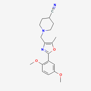 1-{[2-(2,5-dimethoxyphenyl)-5-methyl-1,3-oxazol-4-yl]methyl}piperidine-4-carbonitrile