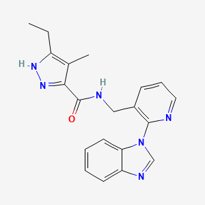 N-{[2-(1H-benzimidazol-1-yl)pyridin-3-yl]methyl}-3-ethyl-4-methyl-1H-pyrazole-5-carboxamide