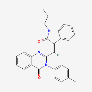 3-(4-methylphenyl)-2-[(2-oxo-1-propyl-1,2-dihydro-3H-indol-3-ylidene)methyl]-4(3H)-quinazolinone