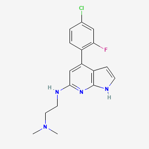 N'-[4-(4-chloro-2-fluorophenyl)-1H-pyrrolo[2,3-b]pyridin-6-yl]-N,N-dimethylethane-1,2-diamine