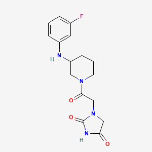 1-(2-{3-[(3-fluorophenyl)amino]-1-piperidinyl}-2-oxoethyl)-2,4-imidazolidinedione