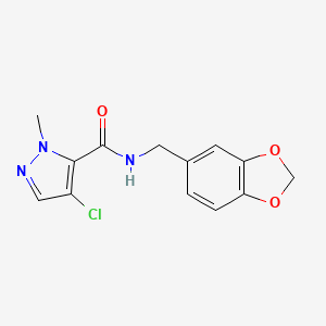 N-(1,3-benzodioxol-5-ylmethyl)-4-chloro-1-methyl-1H-pyrazole-5-carboxamide