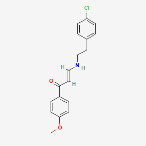 molecular formula C18H18ClNO2 B5325856 3-{[2-(4-chlorophenyl)ethyl]amino}-1-(4-methoxyphenyl)-2-propen-1-one 