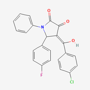 molecular formula C23H15ClFNO3 B5325920 4-(4-chlorobenzoyl)-5-(4-fluorophenyl)-3-hydroxy-1-phenyl-1,5-dihydro-2H-pyrrol-2-one 